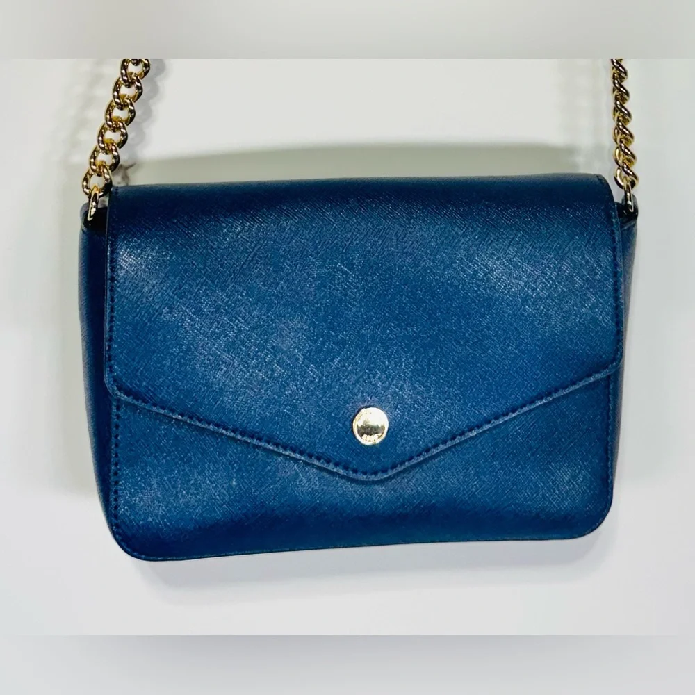 Michael Kors Navy Crossbody Purse & Wallet with Gold Hardware